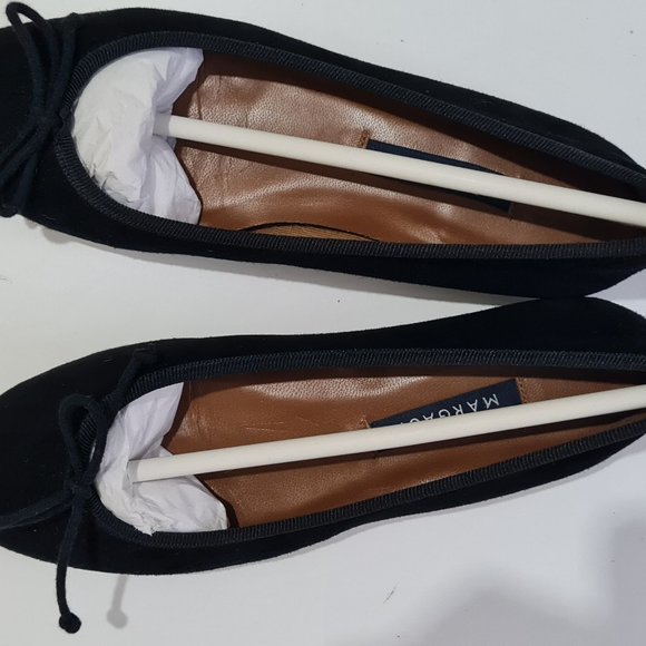 Margaux NY, Black Suede "Demi" Ballet Flat - Size 35.5 - Picture 2 of 7
